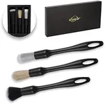 eFuncar Car Detailing Brush Kit - 3 Pack, Auto Boar Hair Detail Brush Set Automotive Interior Exterior No Scratch Microfiber Detailing Brushes for Cleaning Air Vents, Engine Bays, Dashboard & Wheels