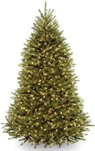 National Tree Company Pre-Lit Artificial Full Christmas Tree, Green, Dunhill Fir, White Lights, Includes Stand, 6.5 Feet