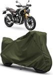 RiderRange Olive Green with Multi Color Piping Bike Body Cover Compatible with Triumph Scrambler 400 X| | Dust and UV Protection | Elastic Bottom | Triple Stitched | 5-Thread Interlock (Green)