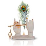 Mariner's Creation Premium Krishna Hands Idol with Flute for Home Decor Bedroom Living Room Office House Warming Gift Home Decorative Item Color- White SIZE-18X9X18 CM, POLYRESIN