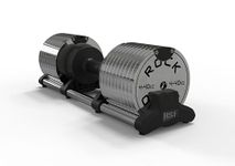 RSF TectonicPlates Max - Newest 2024 Redesign - The Original True Adjustable Dumbbells - 40kg Max Weight - 4kg Increments - Home Gym Strength and Fitness Training - Single Dumbbell - Silver