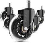 MotionGrey - Rollerblade Office Chair Wheels Replacement for Hardwood Floors, Chair Casters Replacement, Heavy Duty Desk Chair Wheels for Replacing Chair Mat, Rollerblade Casters (1 Set)