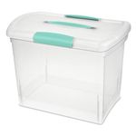 Sterilite 18768606 Clear Nesting Showoffs Box with Blue Aquarium Handle and Latches, Large, 6-Pack