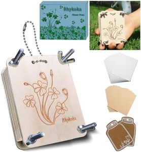 Rhykoka Pocket Flower Press, 8.5X6.5CM 6 Layers Mini Flower Press Kit, Portable Small Leaf Petal Flower Preservation for Travel (Silver)