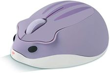 elec Space 2.4G Wireless Mouse, Cute Animal Hamster Shape Silent Mouse, Portable Mobile Optical Mouse with USB Receiver, 3 Buttons Cordless Mouse for PC Mac Laptop Notebook Computer(Purple)