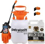 Petra Mulch Glue for Landscaping Sprayer Bundle, (1Gal Mulch Glue Max, 1 Gallon Pump Sprayer, Gloves), Mulch stabilizer Glue Concentrate - Glue Garden Sprayer with 2 Nozzles