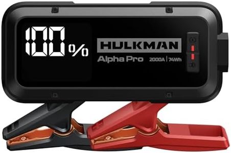 Hulkman Alpha Pro 2000A Jump Starter, 74Wh High-Capacity Car Battery Jump Starter, PD65W Fast Charging in & Out, 3.3" Smart Display Jump Box, 12V Jump Pack for 8.5L Gas/6.0L Diesel, Solid Black