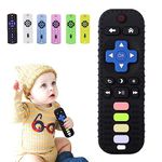 TKLake Baby Teething Toys Remote Control Shape Teethers for Babies Infant Toddlers Prevent Finger Sucking, Relief Soothe Babies Gums, BPA Free/Freezable/Dishwasher Safe (Black)