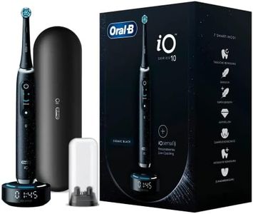 Oral-B iO Series 10 Electric Toothbrush, 7 Cleaning Modes for Dental Care, iOSense, Magnetic Technology & 3D Analysis, Colour Display & Charging Travel Case, Designed by Braun, Cosmic Black