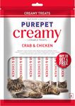 Purepet Creamy Lickable Cat Treats,Crab & Chicken 360Gm(15g x24 Pcs)| Rich in Protein,Taurine for Heart & Vision,Ideal for Training and Bonding, Promotes Hydration| Treats for Kitten and Adult Cats