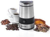 Salter EK2311 Electric Coffee & Spice Grinder – Stainless Steel Blade, 60g Coffee Bean/Dry Herb Mill, One-Touch Operation, Fast Grinding Machine For Nuts, Seeds, Transparent Lid, Multipurpose, 200W