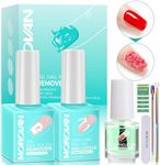 Morovan Gel Polish Remover Kit - Gel Nail Polish Remover Set with Latex Tape Peel Off Liquid with Cuticle Pusher Peeler Cuticle Oil Nail File Cleaner Quick & Easy No Need for Foil Soaking Or Wrapping