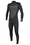 O'Neill Wetsuits Mens Men's Reactor-2 3/2mm Back Zip Full Wetsuits, Black/Black, Large US