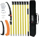 Jovant Manual Pole Saw,6.5-26 ft Extendable Pole with Double Lock Design to Reach up 32ft for High Branches Trimming,SK5 Sharp Three-Sided Sharpened Edges Blade for Pruning Wild Palm Shrub and Tree