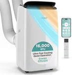 SereneLife 16000 BTU Inverter Portable Air Conditioner & Heater with Wi-Fi | Portable AC Unit with Dehumidifier, Fan Modes, Dual Hose System | Compact Standing Air Conditioner with Window Kit (White)