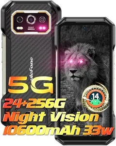 Ulefone Armor 27 Pro 5G Rugged Phone Unlocked, 64MP Night Vision Cam+50MP Ultrawide Cam+50MP Ultra Cam 24+256GB 10600mAh/33W Flash Charging 6.78” 120Hz NFC Android 14 Rugged Smartphone 5G IR Blaster