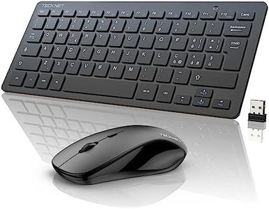 TECKNET Set Tastiera e Mouse Senza Fili, 2.4GHz Slim Full-Size Avanzato Combo Tastiera Mouse Wireless con Ricevitore Nano USB per Laptop, PC