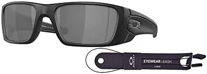 Oakley Fuel Cell OO9096 909682 60MM SI Matte Black Steel Flags/Black Iridium Rectangular Sunglasses for Men + BUNDLE Accessory Leash + BUNDLE with Designer iWear Eyewear Kit