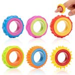6 PCS Fidget Rings Color, Fidget Toys Anxiety Relief Spinner, Fidgets Sensory Rings Textured Finger Spinner Ring for Office decompression and stress relief(Suitable for people aged 15 and above)