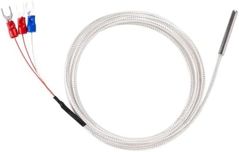 Waterproof RTD PT100 Temperature Sensor - BlueStars Stainless Steel 3-Wire Digital Thermistor Probe for PID Temperature Controller 4x30mm with 2m/78.74in Cable -50°C to 200°C