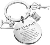TGBJE Sewing Lover Gift Quilter Gift Sewciopath Keychain Seamstress Tailor Gift Sewing Machine Charm Scissor Charm Jewelry (C-sewciopath kc)