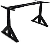 VWINDESK VJ205 Electric Height Adjustable Sitting Standing Desk Frame Sit Stand - Dual Motors 3 Stages Motorized Desk Base Only, Black