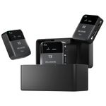 MELONARE PM-2 Portable Wireless in Ear Monitor System w/Charging Case, Wireless Audio Transmitter and Receiver, 24bit/48kHz Audio, OTG Input, Mono/Stereo Switch, IEM for Live Shows, Studios, Bands