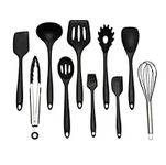 Premium 10 Piece Silicone Kitchen Utensils Set, Kitchen Accessories Set of Utensils with Spatula, Spoon, Whisk, Slotted Turner | Non-Stick, Heat Resistant & BPA Free Silicone Kitchen Utensil Set