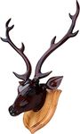 Bankura Traditional Art Center Deer Head Wooden Handicraft showpieces for Wall Mounted and Wall hanging hook Home Decor 52 cm, Black, 1 in the box