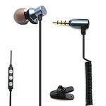 Single Side Earphone with Mic and Volume Control Wired in-Ear Earbuds Noise Isolating Headphone for One Ear (Left Ear)