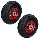 10 Inch Pneumatic Sack Truck Cart Trolley Barrow Wheel 20mm Bore 120kg 2pc