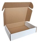 ROTCH 50 Pack 9x6x2'' Small Shipping Boxes, Corrugated Cardboard Mailers for Small Business, White (M962-E-W)