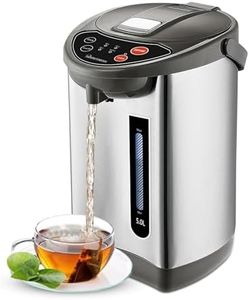 HomeTronix 5L Instant Hot Water Dispenser, Thermal Stainless Steel Water Boiler Catering Urn with 3 Temperature Settings, Auto Re-Boil & Rotatable Base, Electric Kettle for Home Office