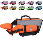 Vivaglory Dog Life Jacket Dog Lifesaver Vest Pet Reflective Life Preserver Medium Orange