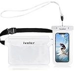 ivoler Waterproof Pouch Bag + Phone Case, Waterproof Case Dry Bag for Beach,Swim,Boating,Kayaking,Hiking,Protect Phone, Camera, Cash, Mp3, Passport, Document From Water, Sand, Snow, Dust - White