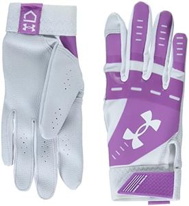 Under Armour Women's Standard Radar Softball Gloves, (101) White/Jellyfish/White, Medium