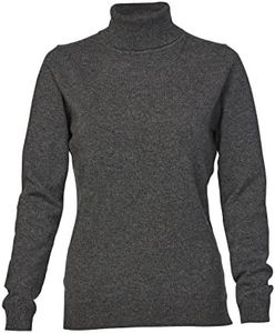 Cashmere Boutique 100% Pure Cashmere Turtleneck Sweater Women - Pullover, Slim Fit, Soft and Warm Long Sleeve Sweater - Charcoal Gray, Extra Large