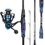 Sougayilang MX-1 Spinning Rod and Reel Combo,2-Sections Spinning Rod with 11+1BB Spinning Reel Fishing Set, for Seabass, Bass, Pollack, Wrasse Fishing Tackle-2.1Z