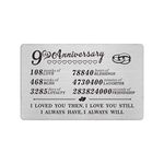 9 Year Anniversary Wallet Card Gifts for Him Her Men, 9th Yr Wedding Anniversary Presents for Husband Wife