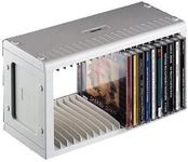 Hama CD Rack for 20 CDs (CD storage for hanging or standing, space-saving, small CD stand, for the office or any room), Grey