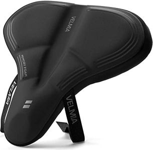 VELMIA Bike Seat Cushion Made of Comfy Memory Foam I Bike seat Cover for Men & Women with Ergonomic 3-Zone-Concept I Bike Saddle Cover, for peleton seat cushin, Bicycle seat Cushion