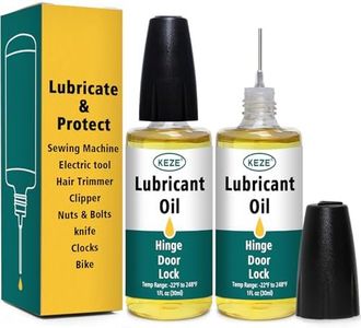 Keze Squeaky Door Hinge Lubricant Oil for Door Noise Lubricating Oil for Lock Knife Scissors Watch Keyhole Hinges with Needle Oiler 1 oz, 2 Pcs