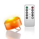 Halloween Pumpkin Light with Remote Timer, Battery Operated Jack-O-Lantern Decor Electric Flameless Flickering Bright Candle Light for Halloween Party Holiday Fall Hanging Decoration