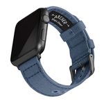Archer Watch Straps - Canvas Watch Bands for Apple Watch (Classic Denim Blue, Gray, 44/45/46/49mm)