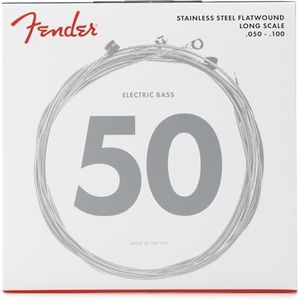 Fender 9050 Bass Strings, Stainless Steel Flatwound, 9050ML .050-.100,