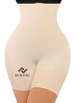 NINGMI Women's Cotton Nylon Seamless Tummy Control High Waist Shapewear and Thigh Ladies Shaper (Free Size Fit Up to M to 4XL) (Skin, 3XL)