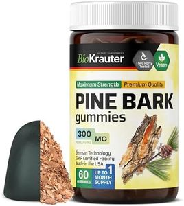 BIO KRAUTER Pine Bark Extract Gummies - 300 mg Strength - 60 Vegan Chews - French Maritime Pine Bark Extract - Antioxidant Supplement - 95% Proanthocyanidins - Pectin-Based Formula