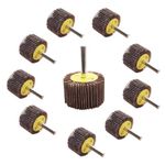 FEIHU 50x25x6mm Flap Wheels,80 Grit.1/4" Shank Diameter for Removing Rust, Deburring, Grinding Polishing Flat. Disc Abrasive Sanding Pads for Drills 6mm Shank （10 Pack）