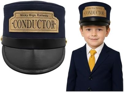 Nicky Bigs Novelties Child Deluxe Navy Conductor Hat Navy Blue Pretend Train Engineer Costume Accessory Prop Adjustable Size