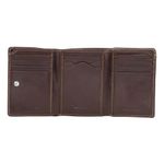 Tony Perotti Mens Italian Cow Leather Classic Trifold Wallet with ID Window in Brown